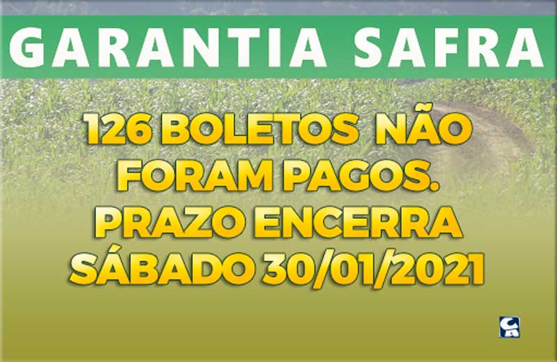 Santa Filomena tem 126 boletos Garantia-Safra não pagos; veja os nomes. Prazo encerra sábado