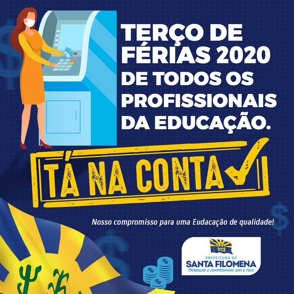 Prefeitura de Santa Filomena paga terço de férias 2020 a todos os profissionais da Educação