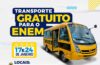 Prefeitura disponibiliza transporte gratuito aos alunos do Enem