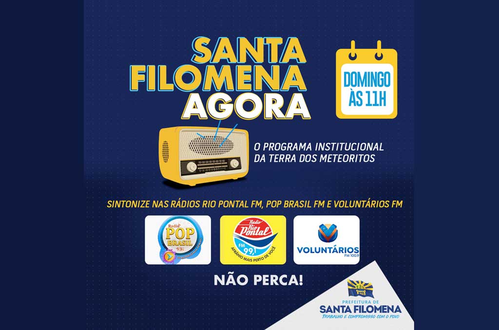 Domingo (18) tem Programa da Prefeitura de Santa Filomena no rádio com várias novidades!