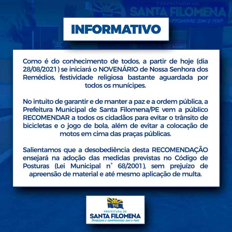 Prefeitura de Santa Filomena pede o fim de bicicletas, motos e bolas em cima das praças públicas