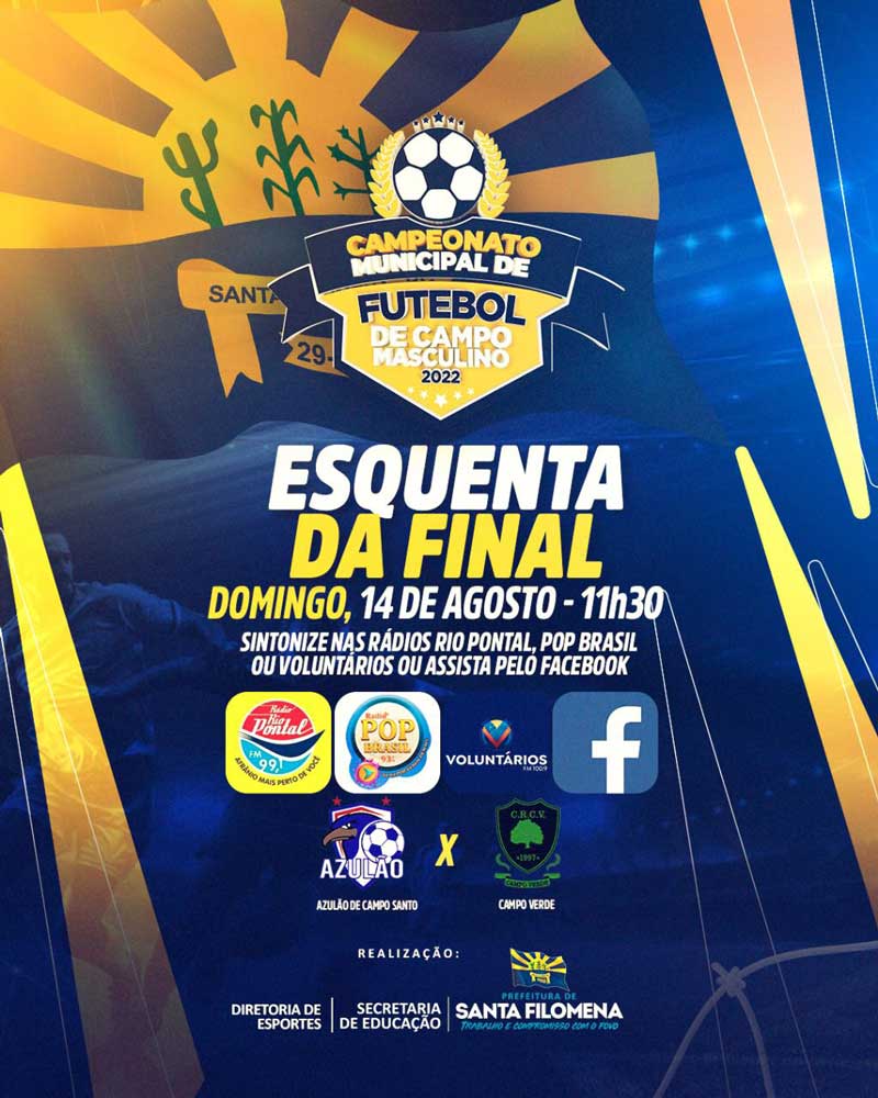 Assista ao vivo o Esquenta da Final do Campeonato de Santa Filomena 2022; Transmissão em três rádios e no Facebook