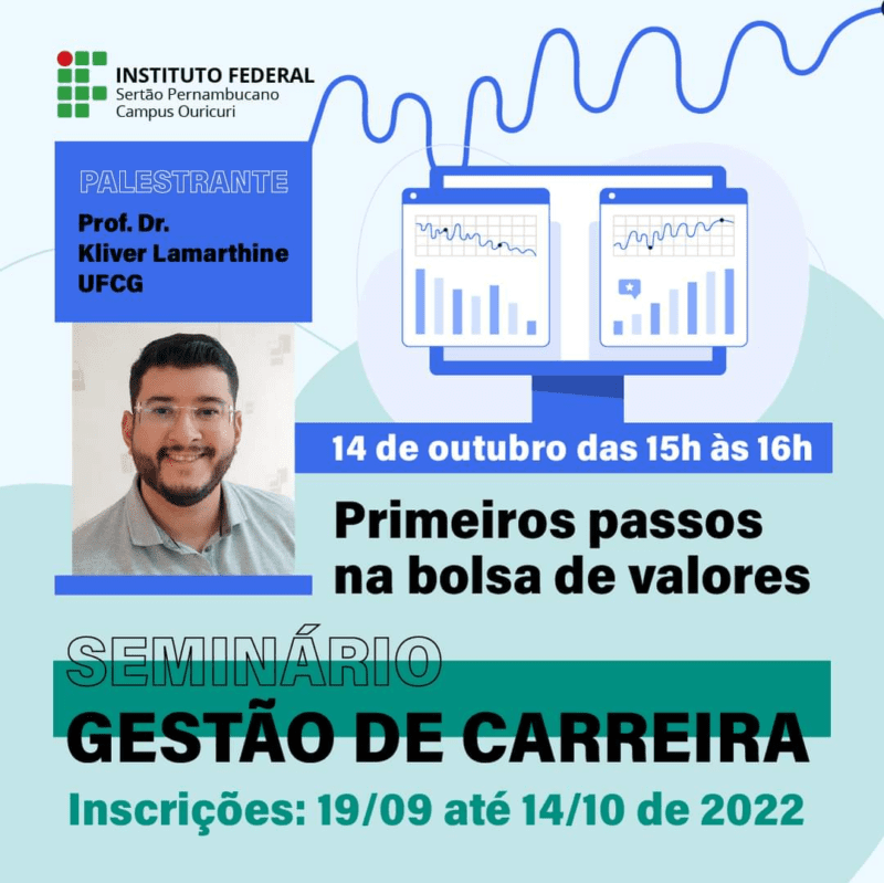 Palestra "Primeiros passos na Bolsa de Valores" será realizada na próxima sexta-feira (14)