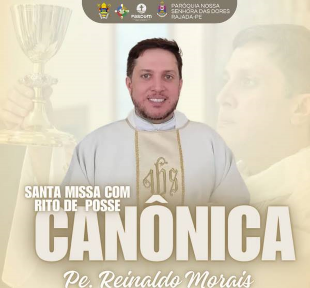 Paróquia Nossa Senhora das Dores, em Rajada, convida toda a comunidade católica para a missa de posse do Padre Reinaldo Morais como novo administrador paroquial. Data: Quinta-feira, 14 de março de 2024 Horário: 19h30 Local: Igreja Matriz da Paróquia Nossa Senhora das Dores, em Rajada Participe! A presença de todos é muito importante para acolher o Padre Reinaldo Morais e celebrar este momento especial para a comunidade católica de Rajada. Compartilhe esta mensagem com seus amigos e familiares!