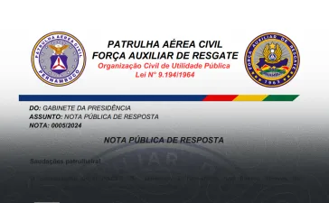 Nota Pública da Patrulha Aérea Civil de Pernambuco sobre a Implantação da Patrulha Aérea Civil em Santa Filomena