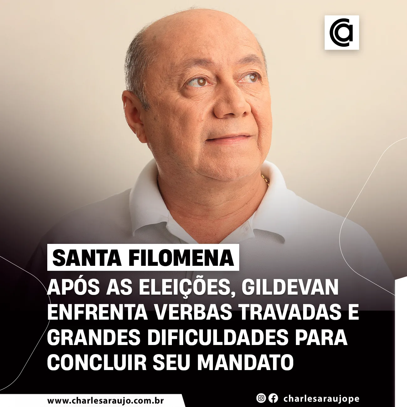 Após as eleições, Gildevan Melo enfrenta verbas travadas e grandes dificuldades para concluir seu mandato