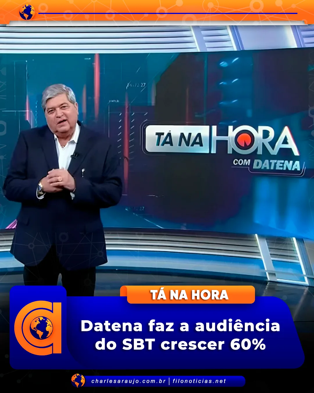 Datena faz a audiência do SBT crescer 60%