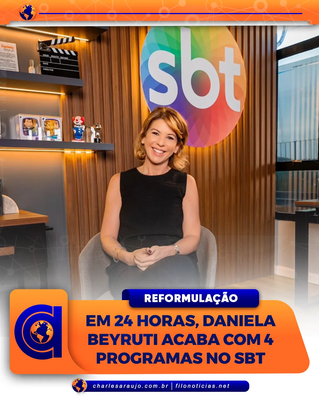 Em 24 horas, Daniela Beyruti acaba com 4 programas no SBT