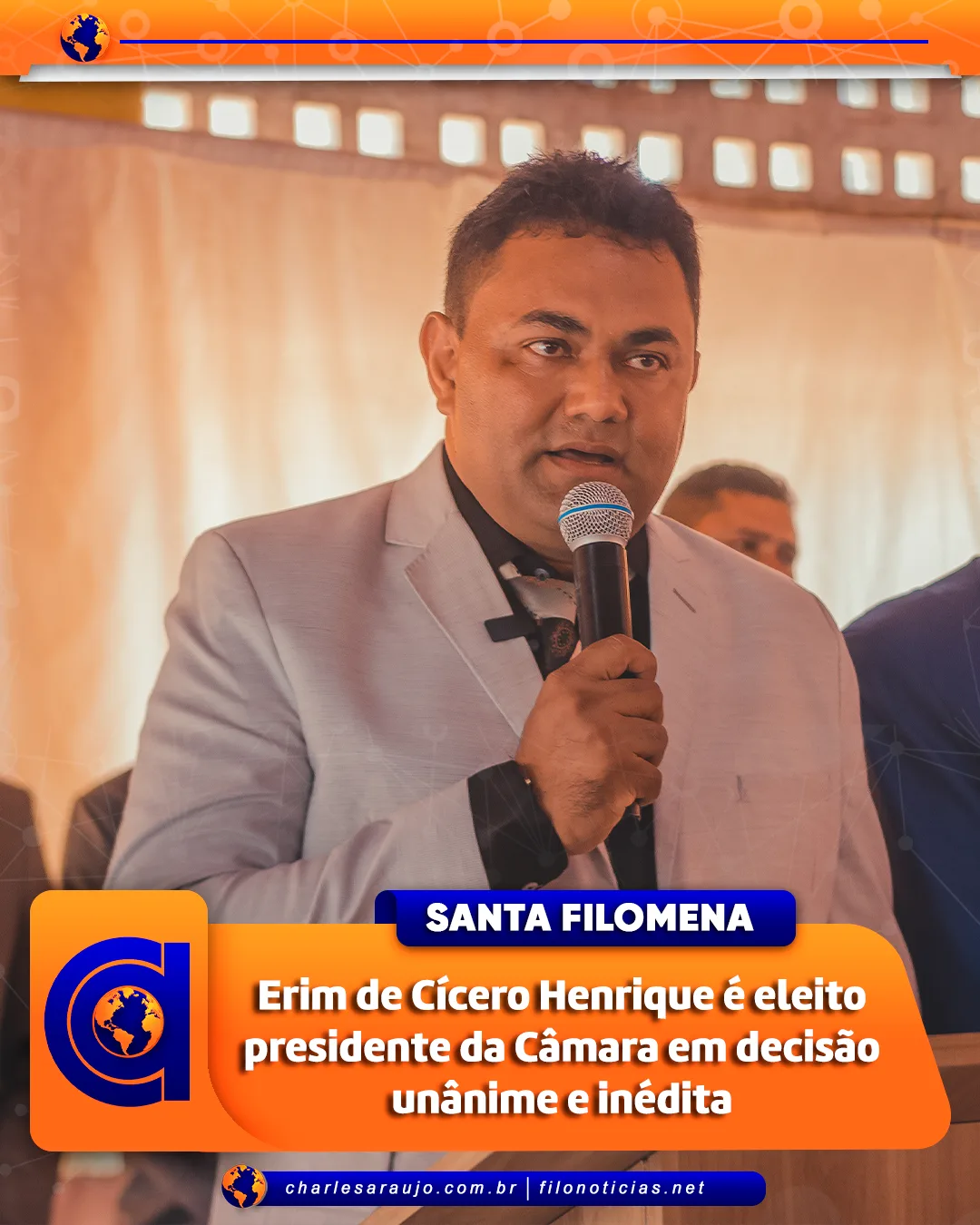 Erim de Cícero Henrique é eleito presidente da Câmara de Santa Filomena em decisão unânime e inédita